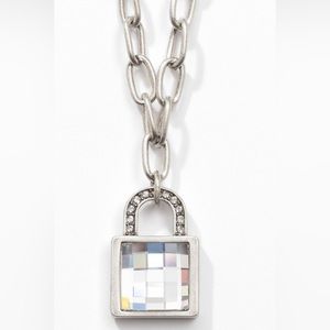 Touchstone Crystal by Swarovski LITTLE LOCK necklace on chunky chain BNIB